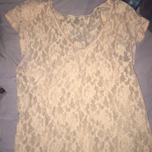 Tan see through shirt